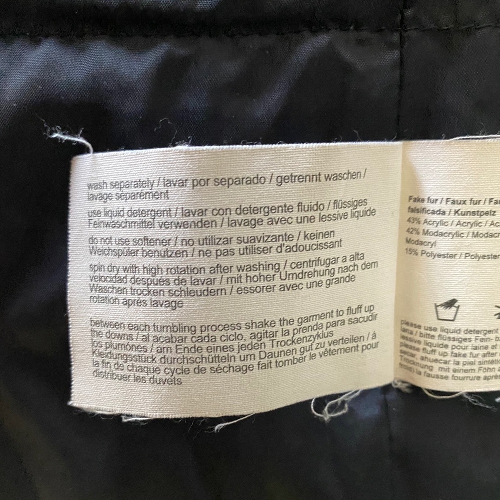 Esprit black down puffer coat removable fur collar - Picture 12 of 15